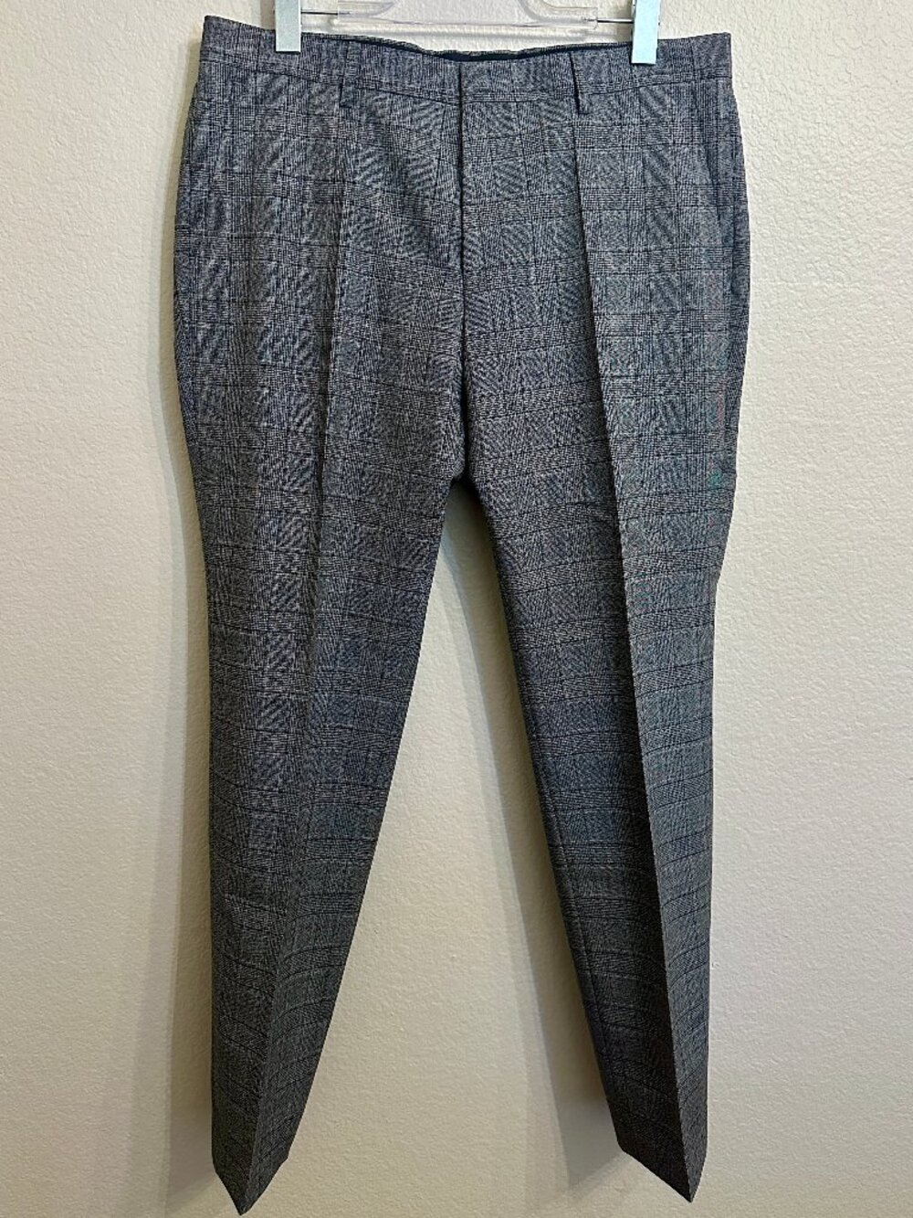 BOSS Hugo Boss Genesis4 Slim Fit 100% Virgin Wool Glen Plaid Dress Pants 34R